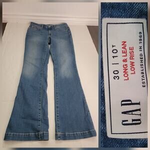 Gap Jeans Women'sSZ 30 10T Low Rise Long and Lean Wide Leg Boot Stretch